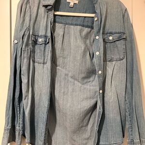 J. Crew Light Blue Denim Button-Up Shirt